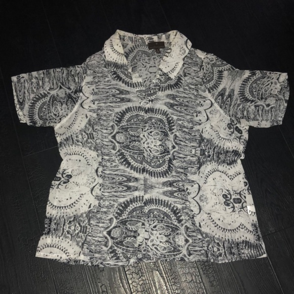 Fen‎ Wright Manson Plus 2X Blouse White Black